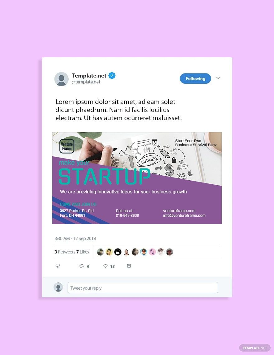 Startup Twitter Post Template
