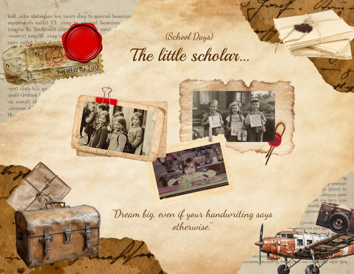Free Brown Old Scrapbook Template to Edit Online