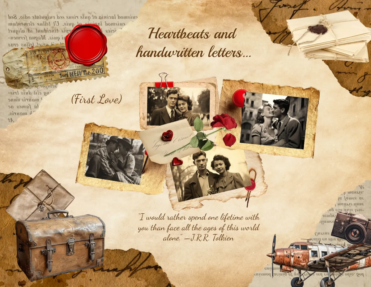 Free Brown Old Scrapbook Template to Edit Online