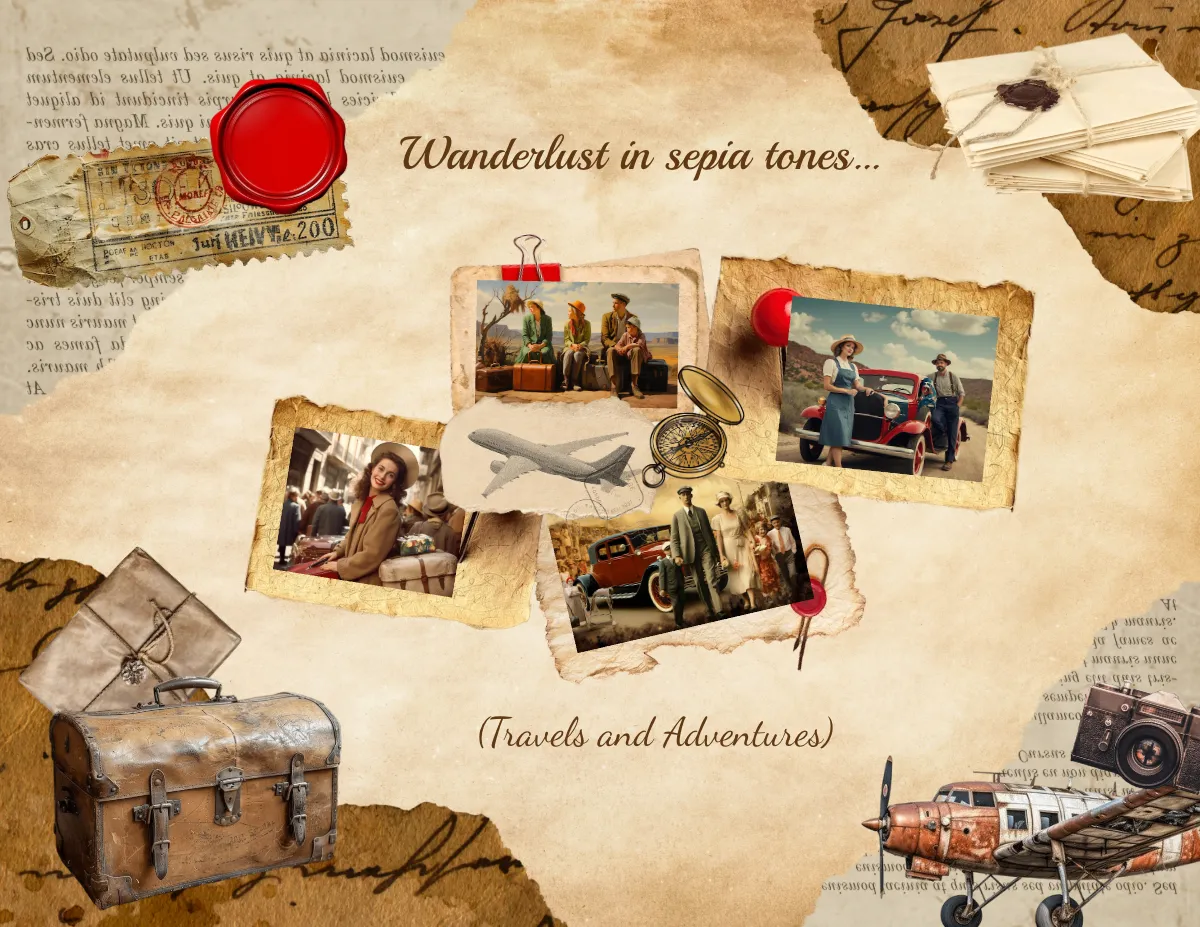 Free Brown Old Scrapbook Template to Edit Online