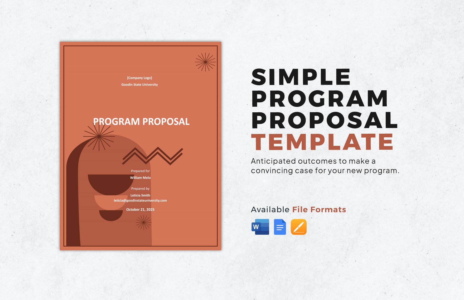 Simple Program Proposal Template in Word, Google Docs, Apple Pages