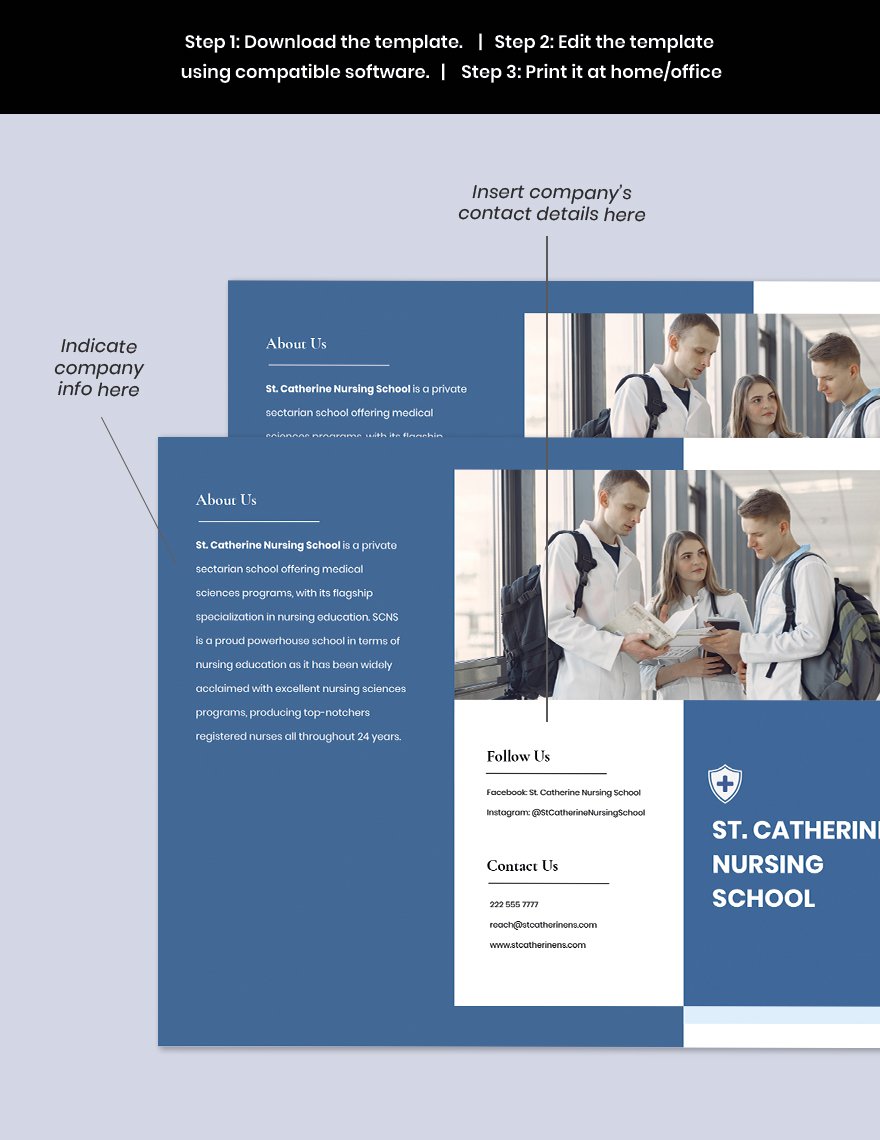 Tri-fold Nursing School Brochure Template