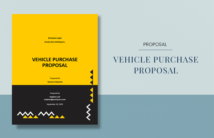 Vehicle Purchase Proposal Template