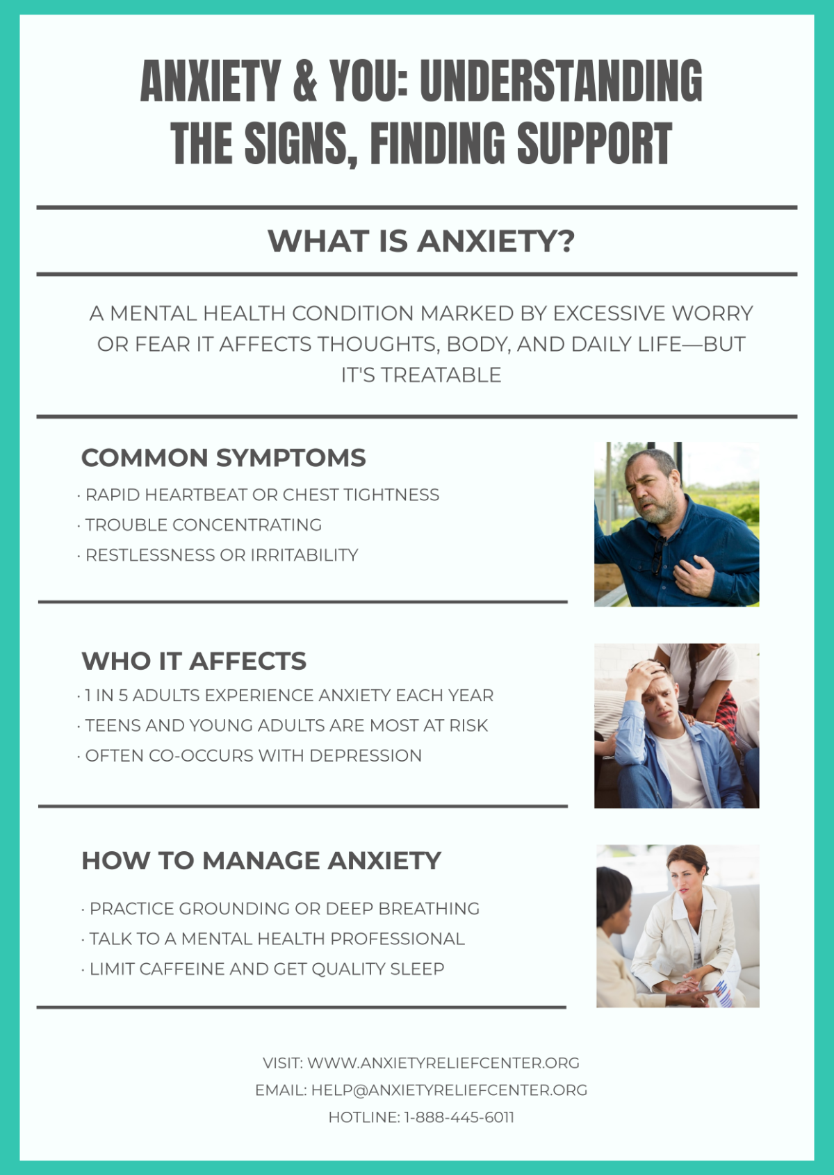 Free Health Infographic for Anxiety Template