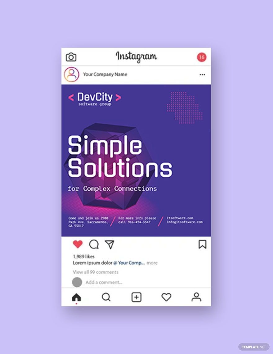 IT Software Instagram Post Template in PSD