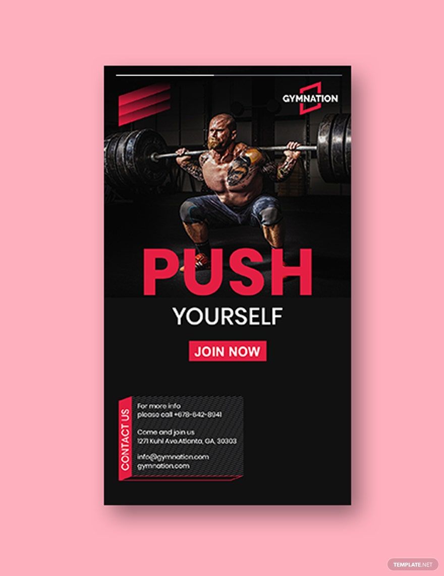 Gym Instagram Story Template in PSD