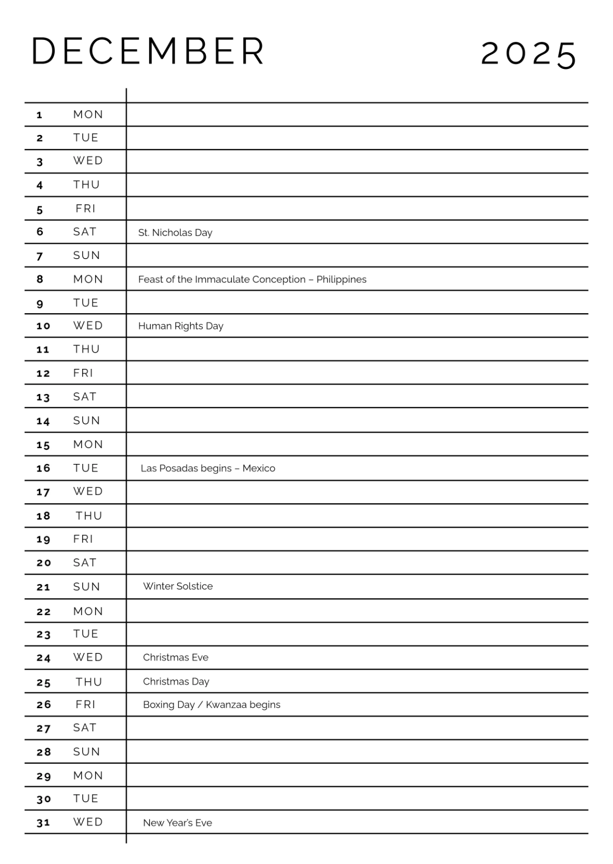 Free December 2025 Calendar with Image Template to Edit Online