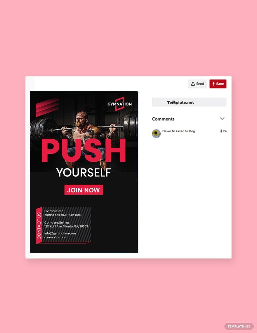 Gym Pinterest Pin Template in PSD