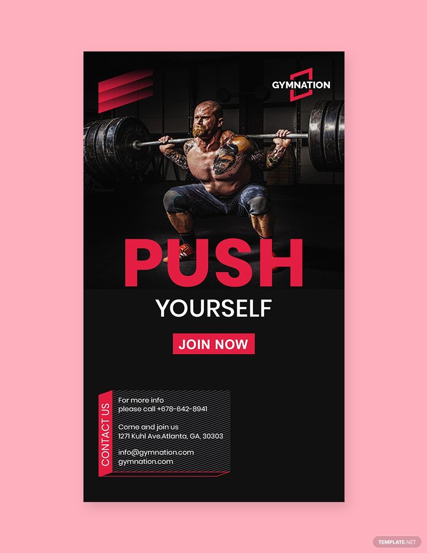 Gym Whatsapp Post Template in PSD