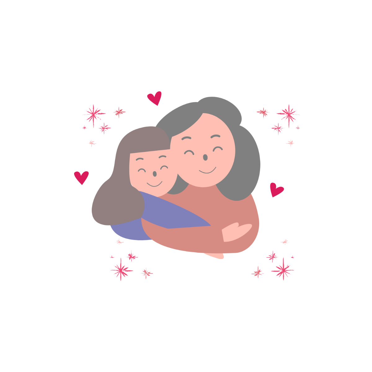 Free Colorful Mother's Day Cartoon Clipart Template to Edit Online