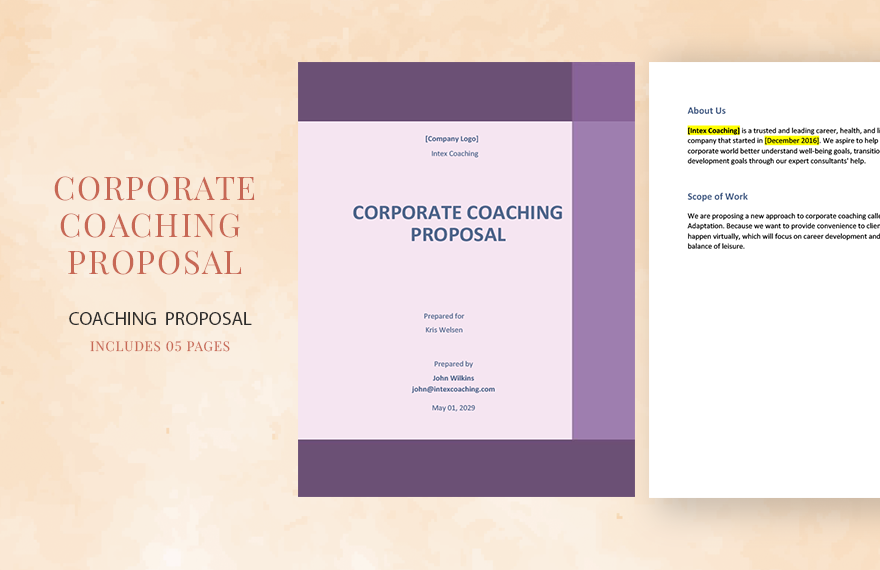 Corporate Coaching Proposal Template