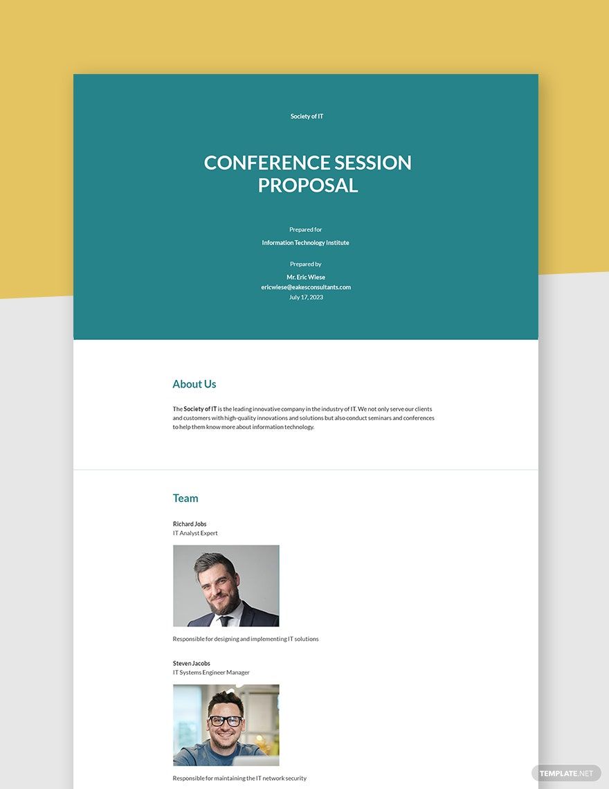 Conference Session Proposal Template Google Docs, Word, Apple Pages