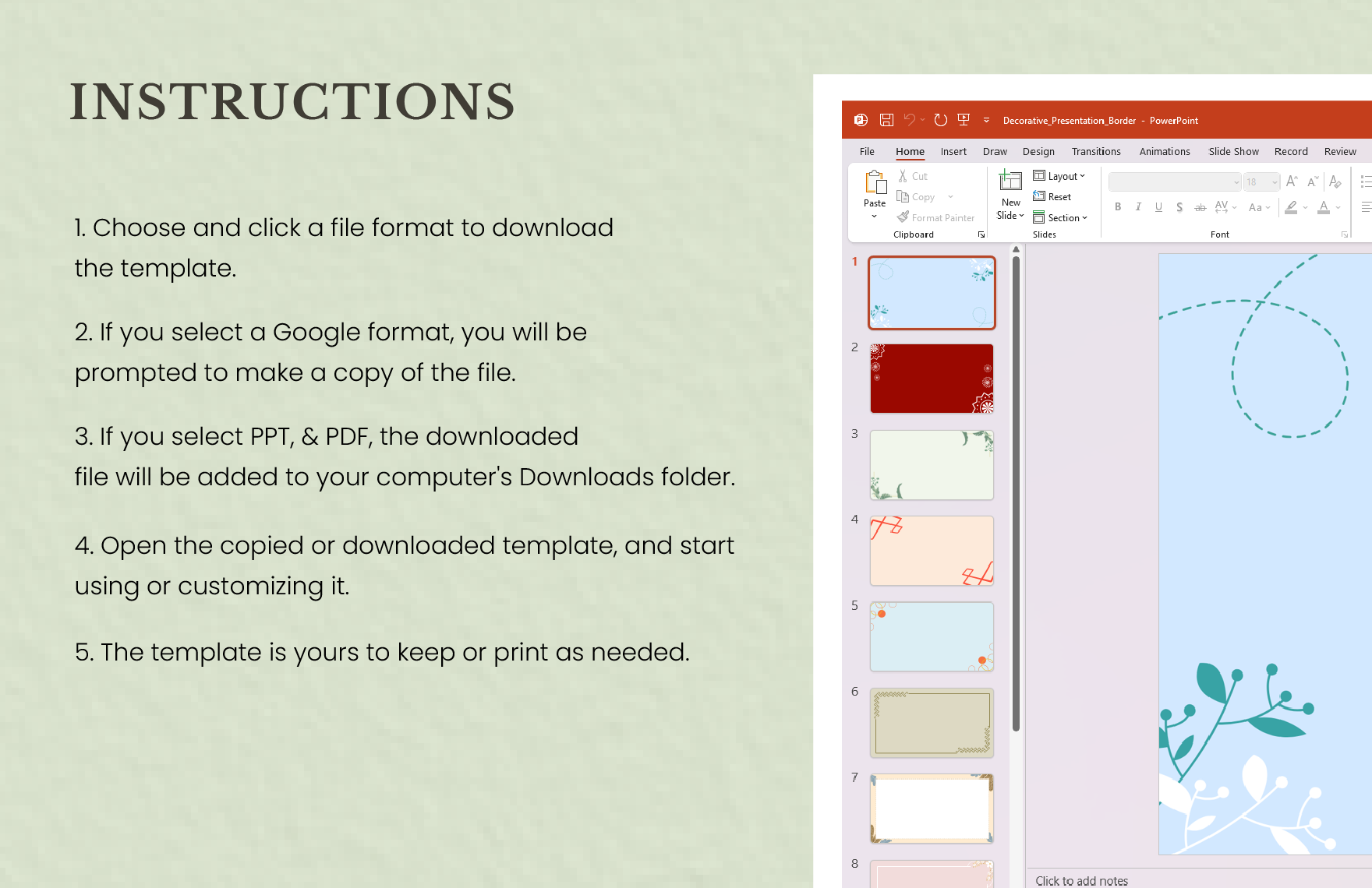 Decorative Presentation Border