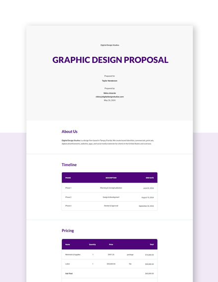 Graphic Design Proposal Template