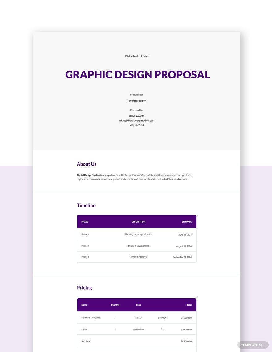 Graphic Design Project Proposal Template