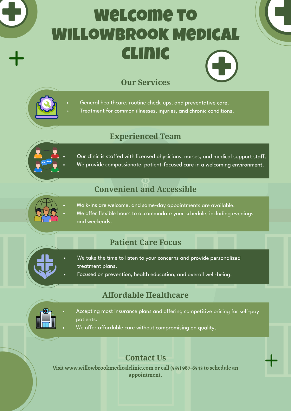 Free Simple Medical Clinic Infographic Template to Edit Online