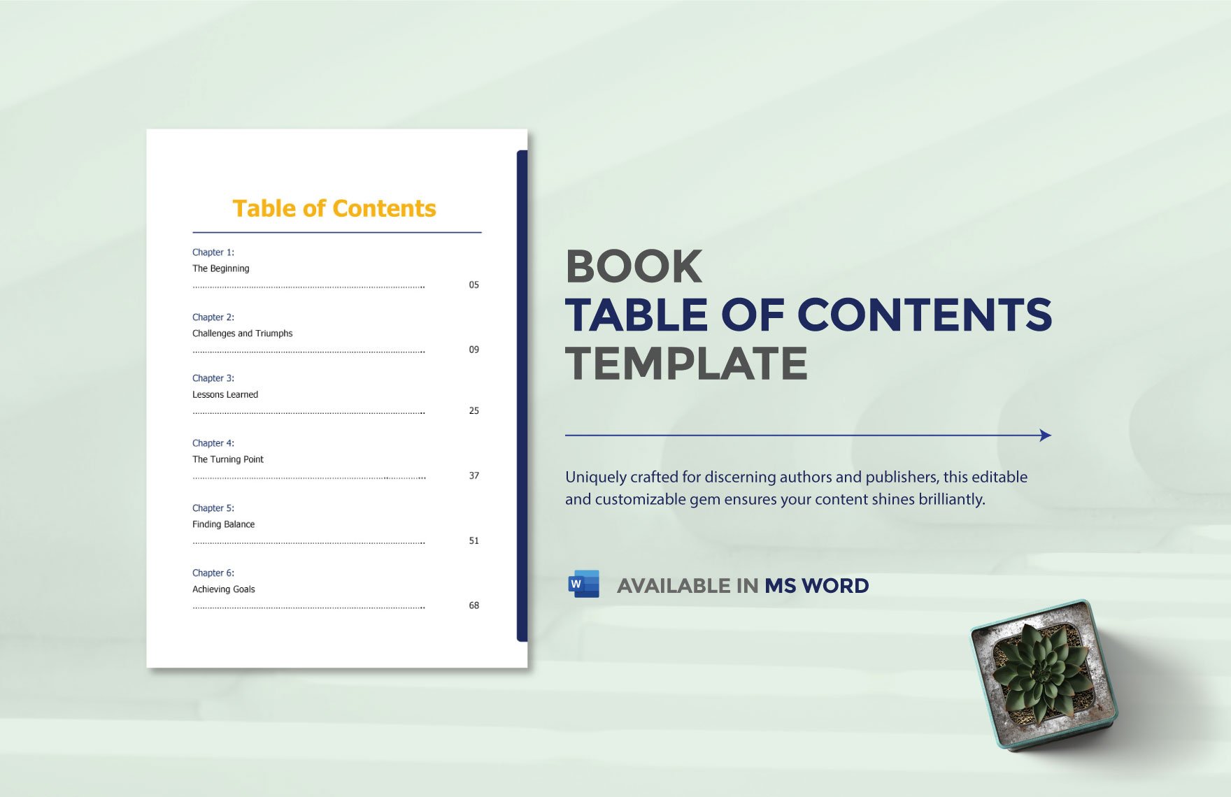 Book Table of Contents Template in Word, Google Docs, PDF, Apple Pages