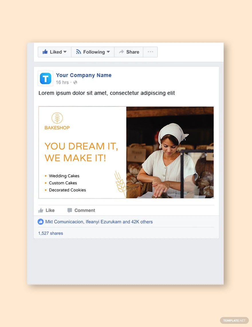 Bakery Facebook Post Template in PSD