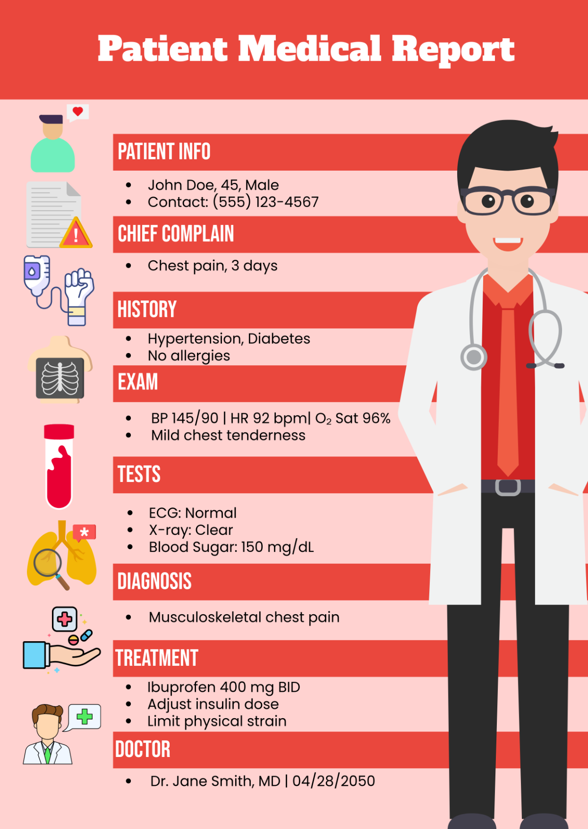 Free Creative Medical Report Infographic Template to Edit Online