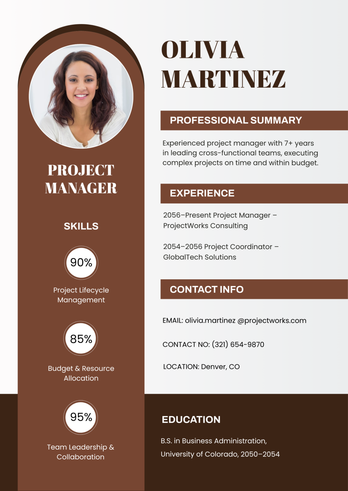 Free Brown Working Resume Infographic Template to Edit Online