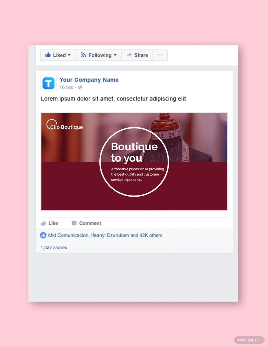 Boutique Facebook Post Template in PSD