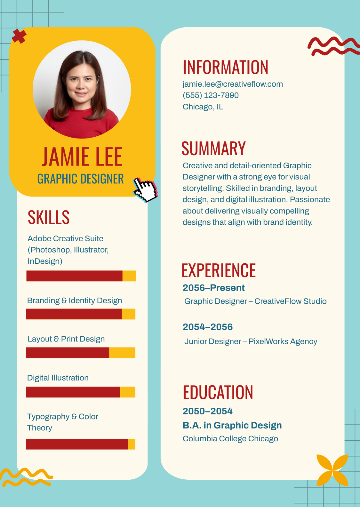 Free Unique Resume Infographic Design Template to Edit Online