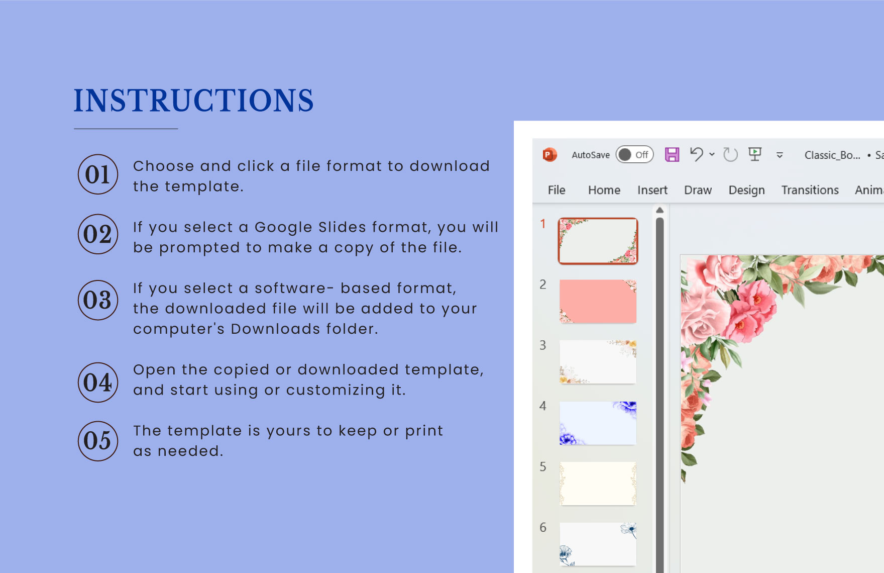 Flower Frame Presentation Border