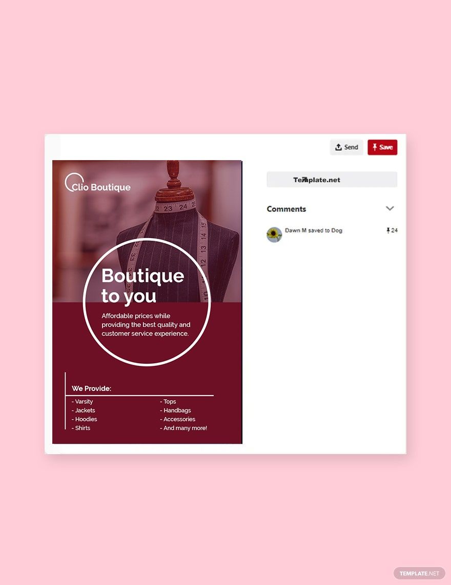 Boutique Pinterest Pin Template in PSD