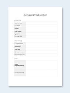 Customer Visit Report Template in Microsoft Word ...