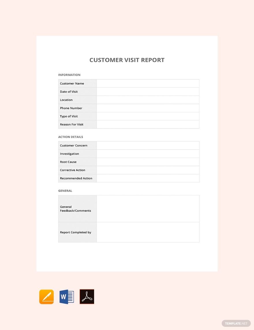 Customer Visit Report Template