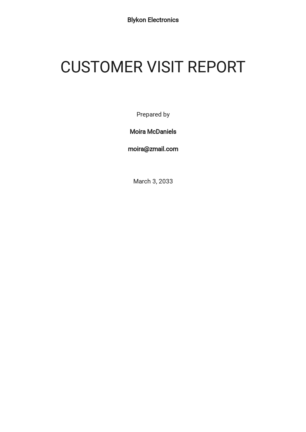 Customer Visit Report Template - Google Docs, Word  Template.net Throughout Customer Site Visit Report Template