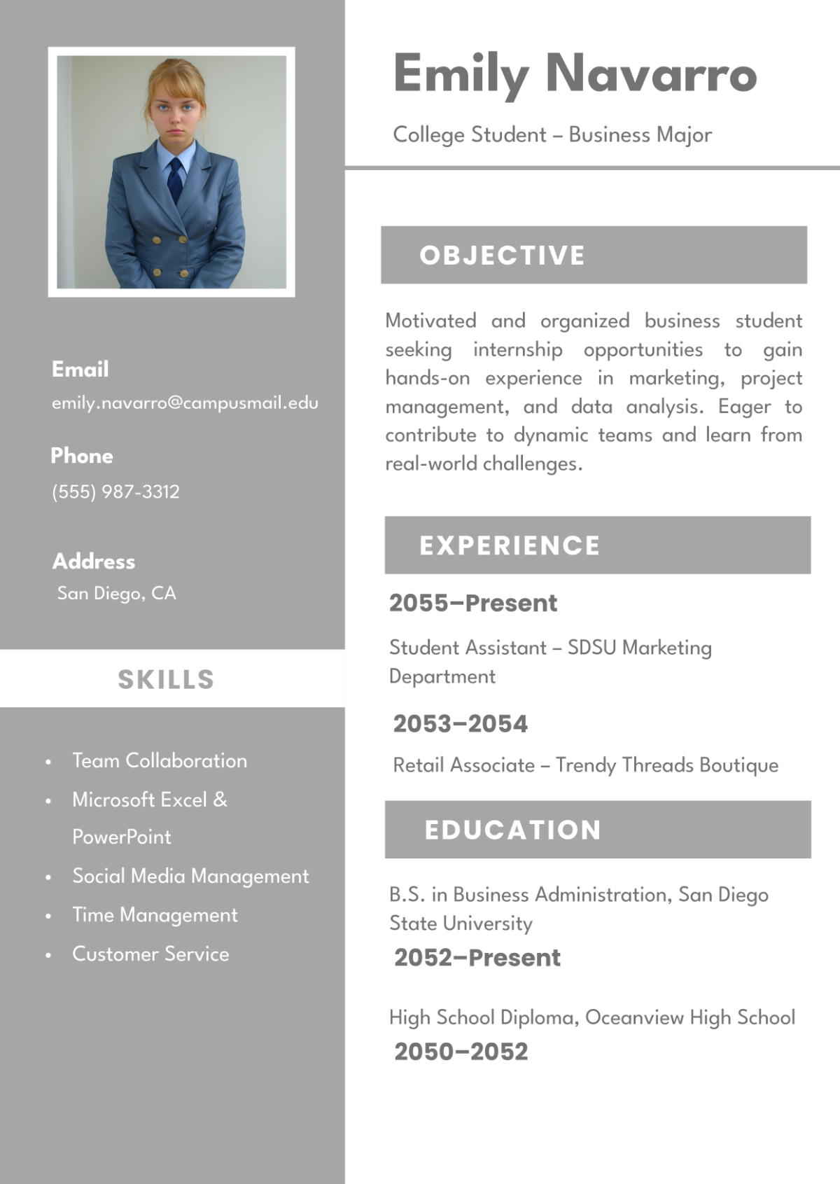 Free College Resume Infographic Template to Edit Online