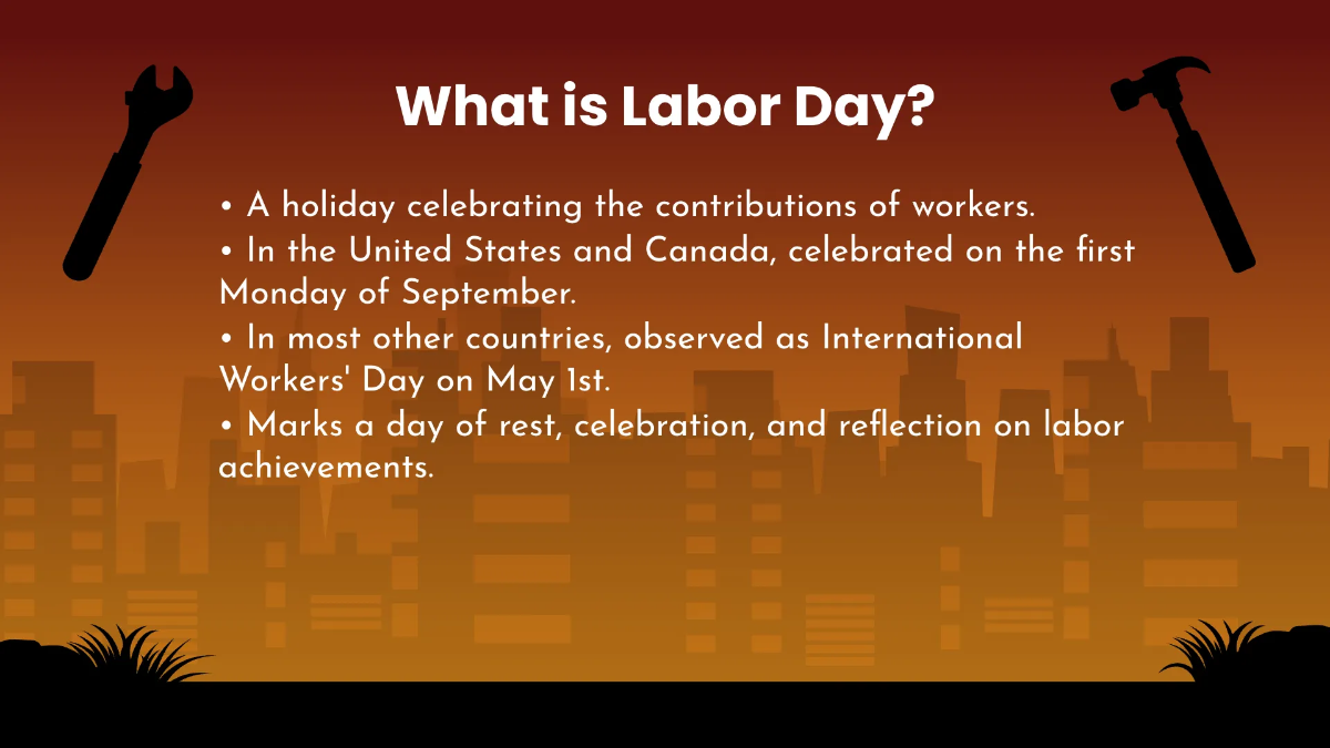 Free Labor Day Presentation Template to Edit Online