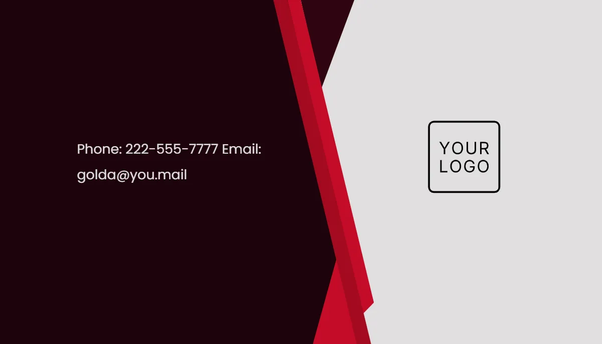 Free Sleek Red Visiting Business Card Template to Edit Online