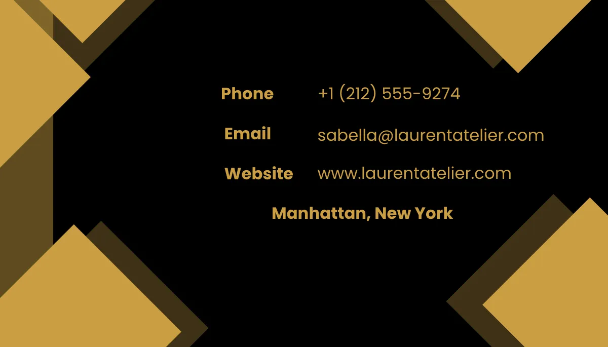 Free Luxury Visiting Business Card Template to Edit Online