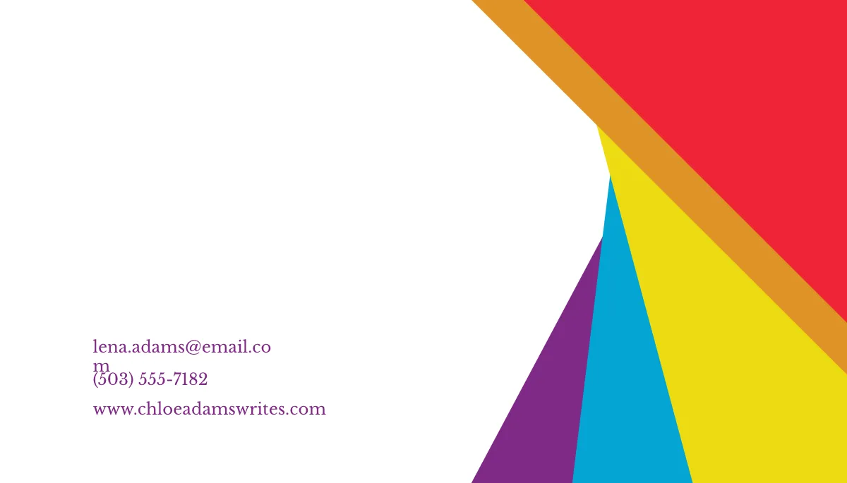 Free Colorful Freelancer Visiting Business Card Template to Edit Online