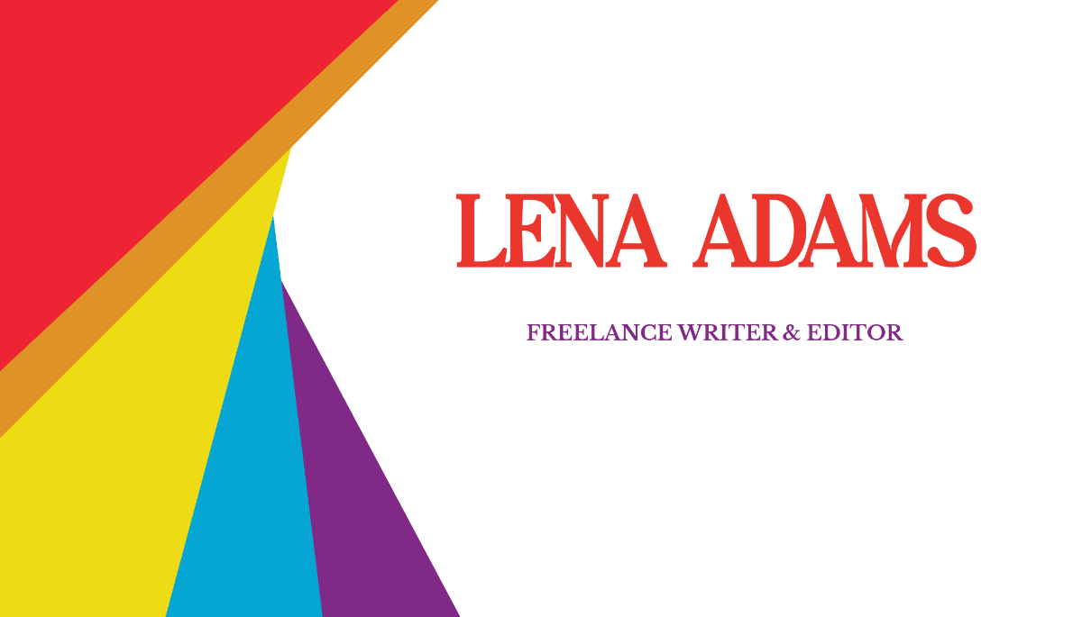 Free Colorful Freelancer Visiting Business Card Template to Edit Online