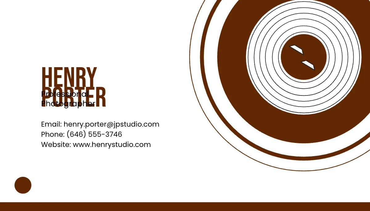 Free Photographer Visiting Business Card Template to Edit Online
