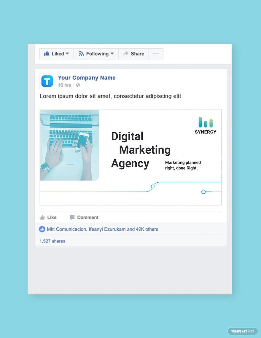 Digital Marketing Company Agency Facebook Post Template