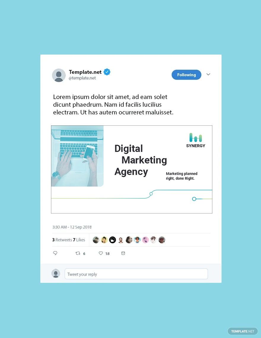 Digital Marketing Company Agency Twitter Post Template
