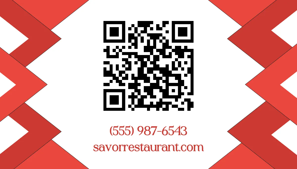 Free Unique Red QR Code Business Card Template to Edit Online