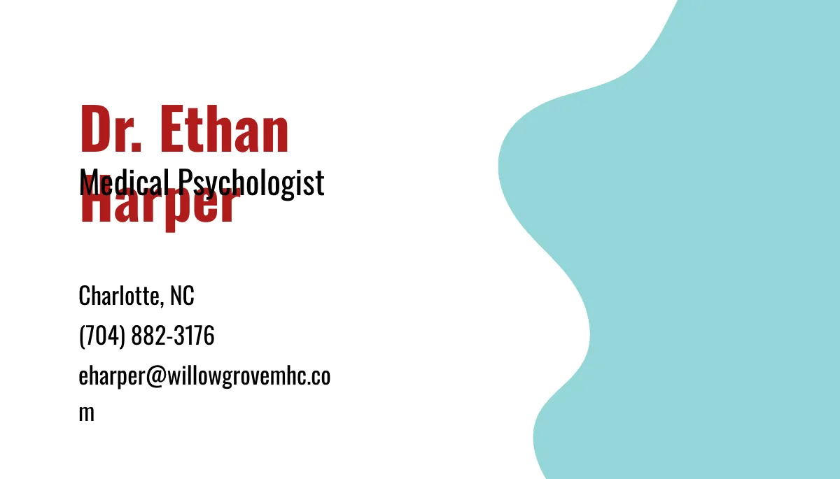 Free Medical Psychologist Business Card Template to Edit Online