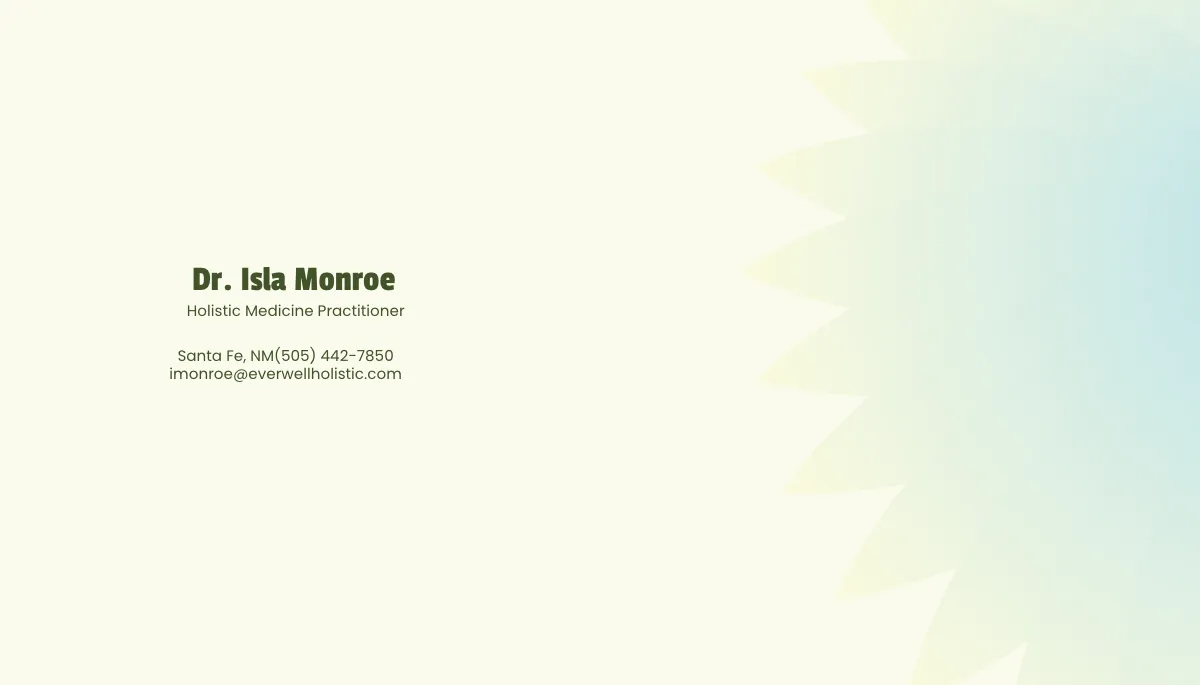Free Holistic Medical Business Card Design Template to Edit Online
