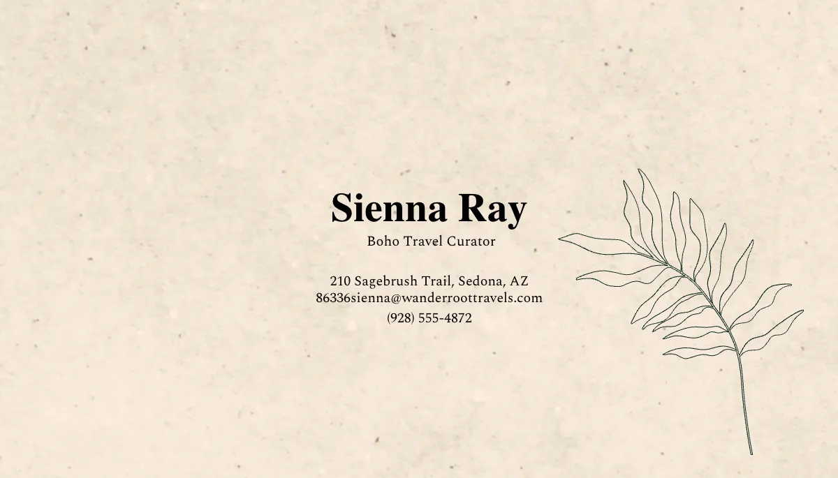 Free Boho Travel Business Card Template to Edit Online