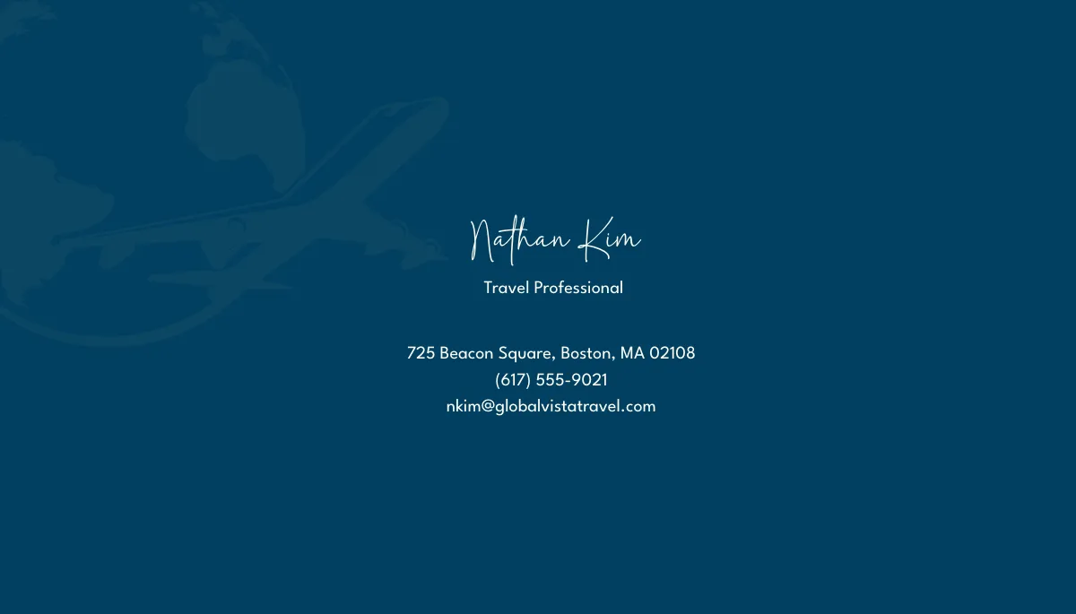 Free Travel Professional Business Card Template to Edit Online
