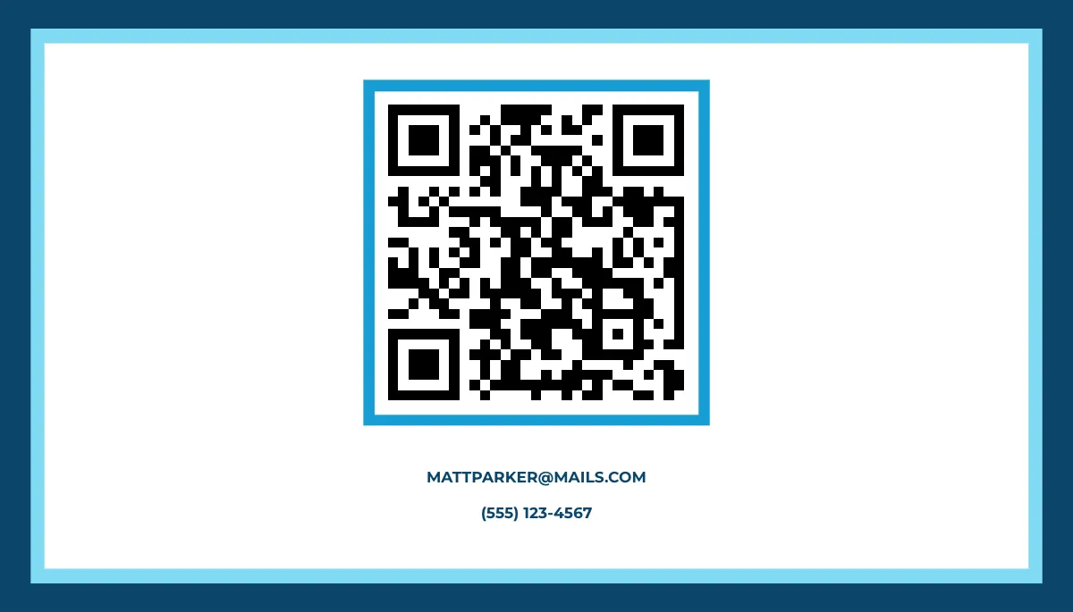 Free Creative Manager QR Code Business Card Template to Edit Online