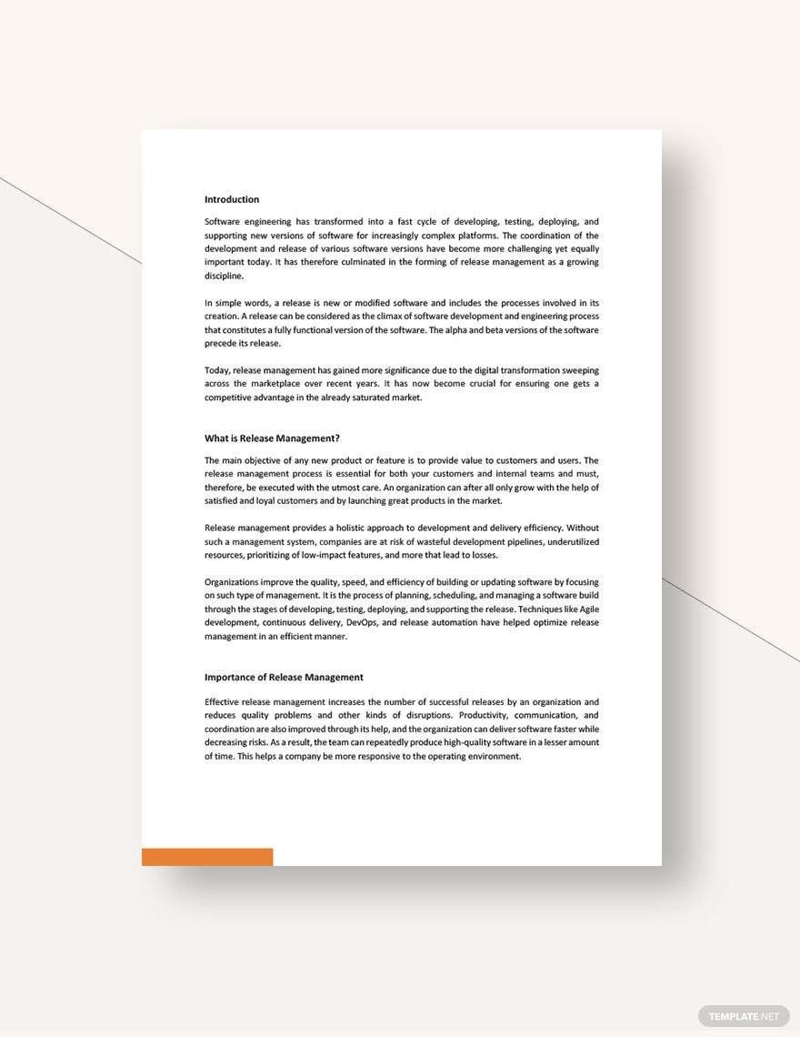 Release Management White Paper Template