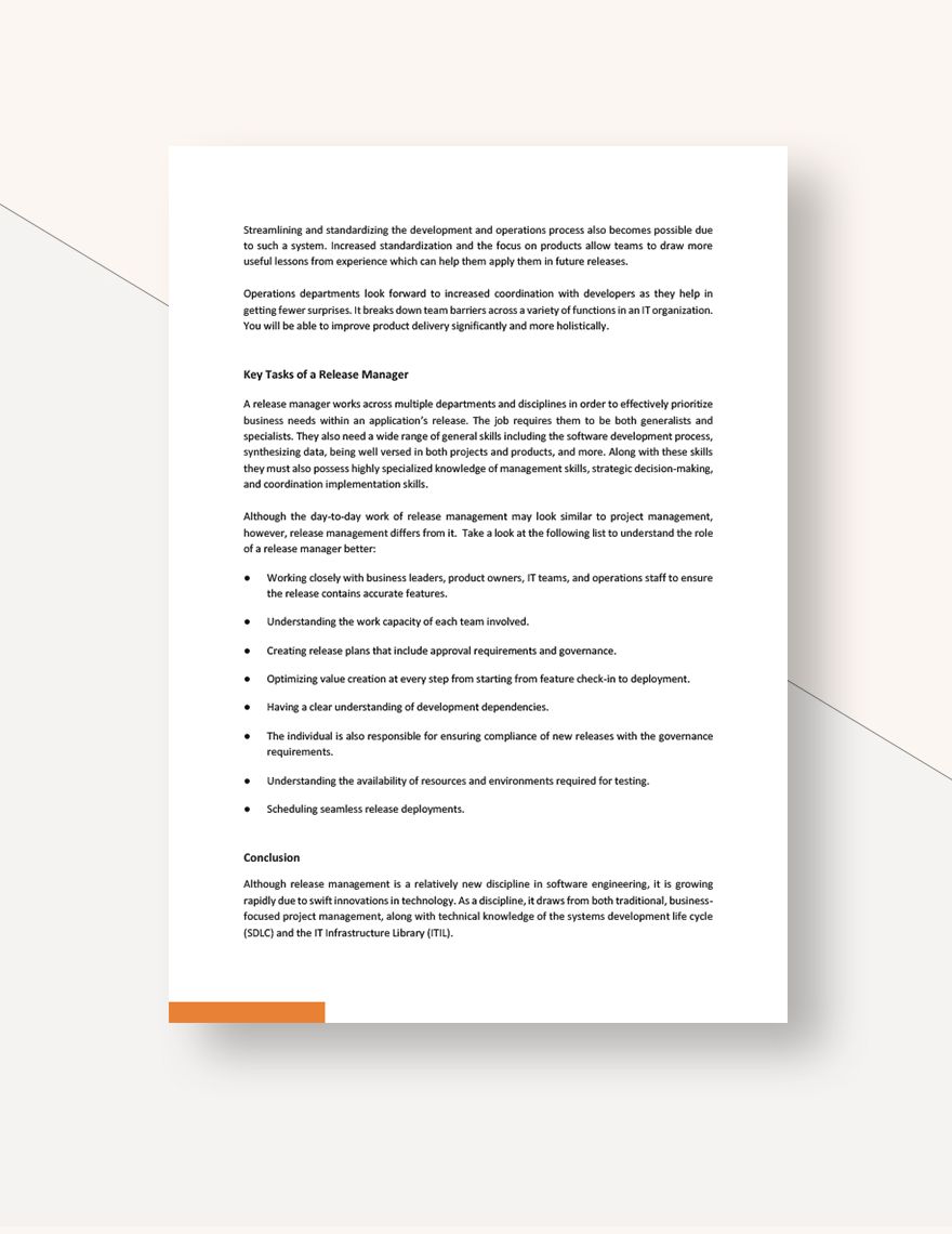 Release Management White Paper Template