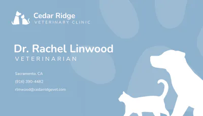 Free Medical Veterinarian Business Card Template to Edit Online