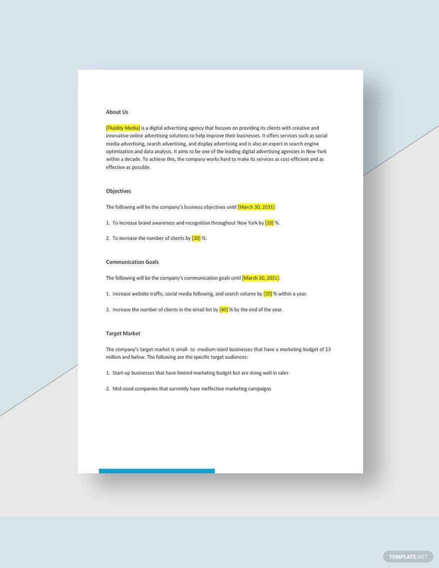 Free Blank Advertising Agency Business Plan Template - Google Docs ...